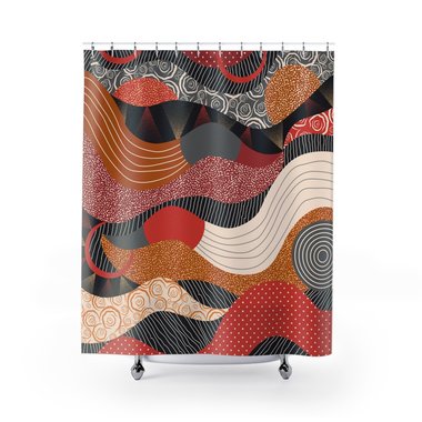 Multicolor Abstract Shapes Modern Art Shower Curtain