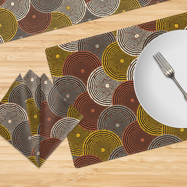 African Wax Print Table Linen Set, Placemats, Napkins, Table Runners