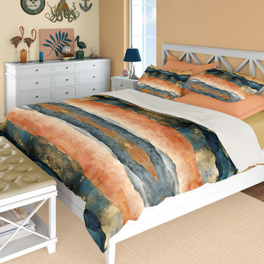 Abstract Stripes Boho duvet cover, queen 